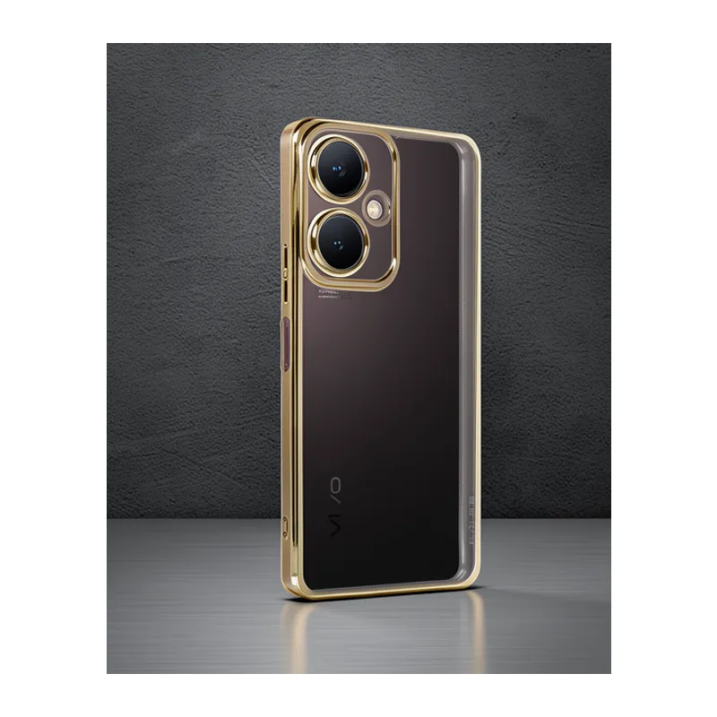 Vivo Y27 Kılıf Razer Lensli Silikon - Gold