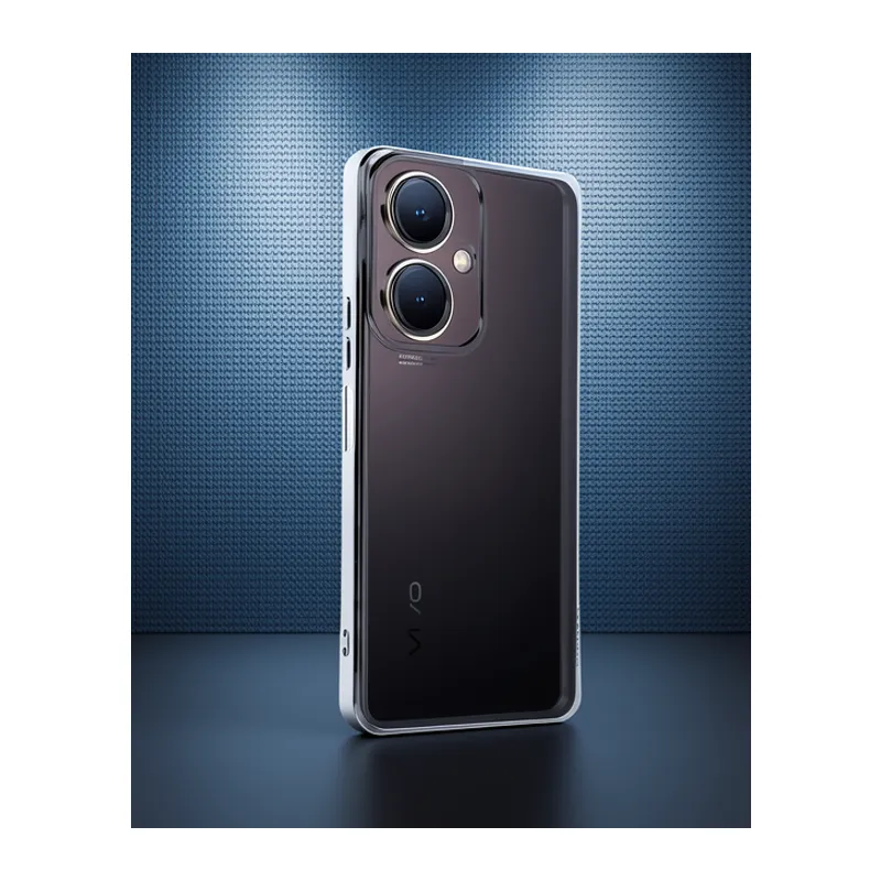 Vivo Y27 Kılıf Razer Lensli Silikon - Gümüş
