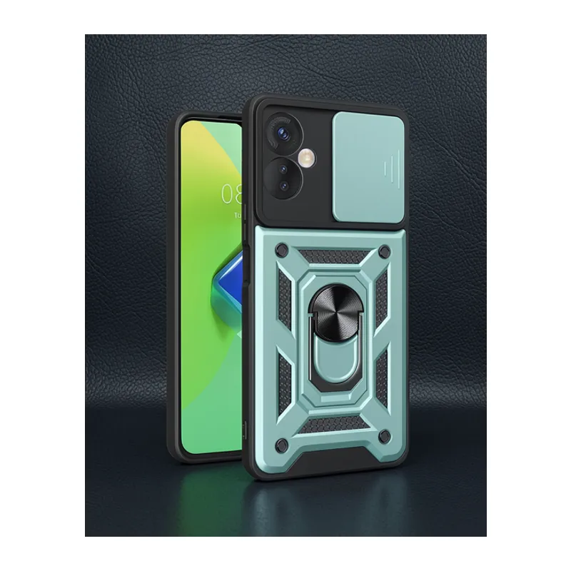 İnfinix Hot 30 4g Kılıf Pars Lens Yüzüklü Silikon - Yeşil