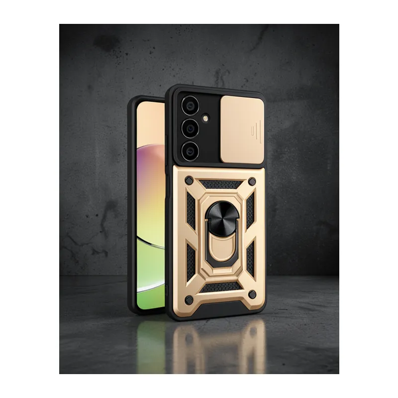 Samsung Galaxy A25 5g Kılıf Pars Lens Yüzüklü Silikon - Gold