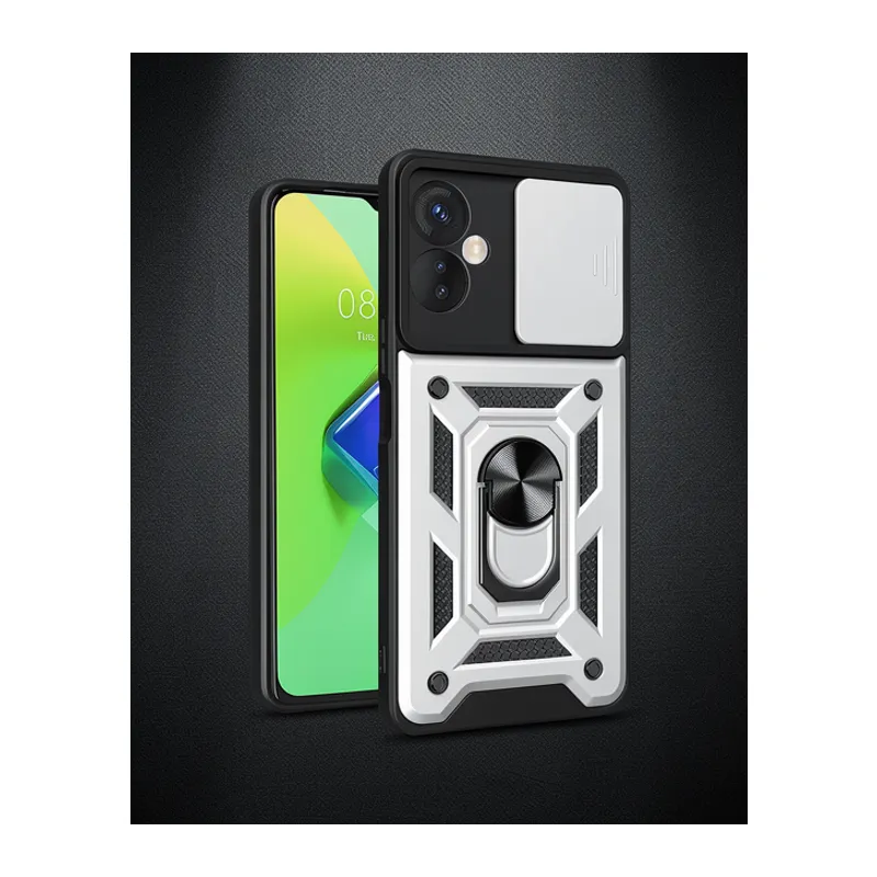 İnfinix Hot 30 4g Kılıf Pars Lens Yüzüklü Silikon - Gümüş
