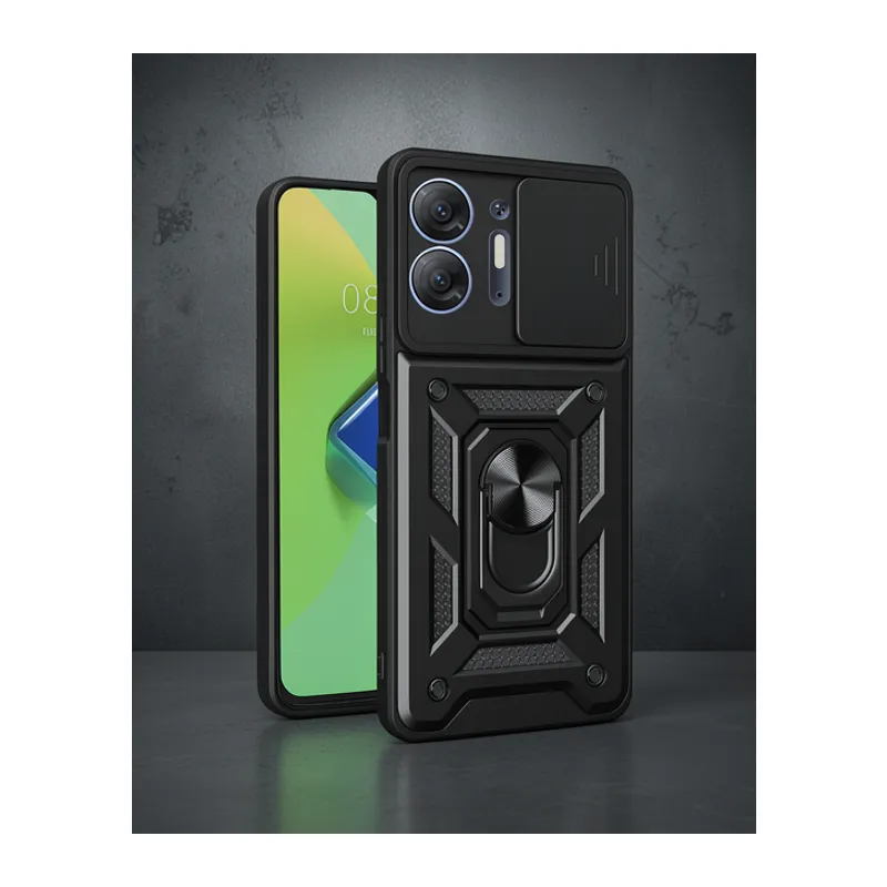 İnfinix Hot 30 5g Kılıf Pars Lens Yüzüklü Silikon - Siyah