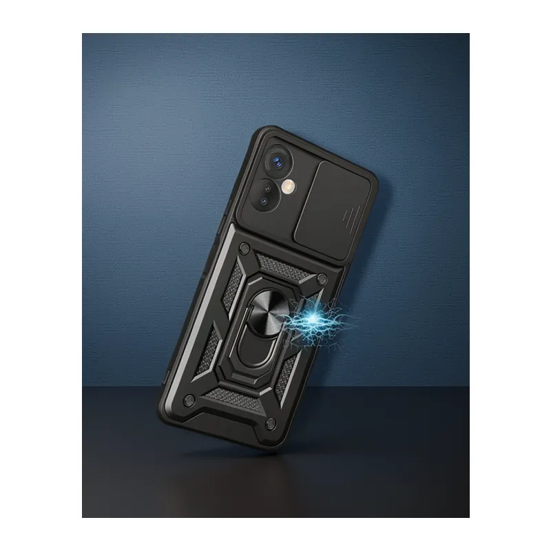 İnfinix Hot 30 5g Kılıf Pars Lens Yüzüklü Silikon - Kırmızı