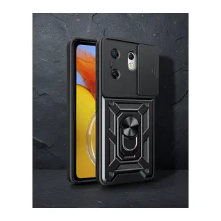 İnfinix Zero 30 4g Kılıf Pars Lens Yüzüklü Silikon - Siyah