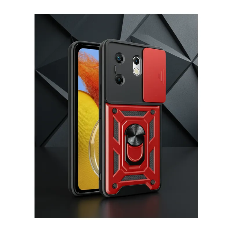 İnfinix Zero 30 4g Kılıf Pars Lens Yüzüklü Silikon - Kırmızı