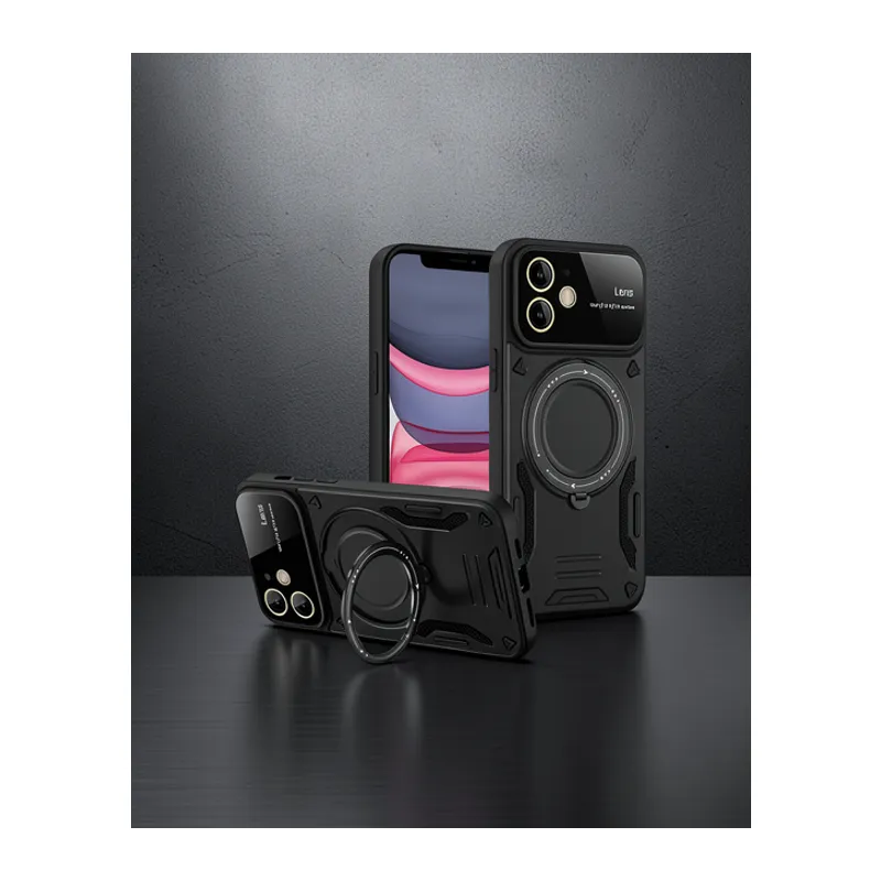 Apple İphone 11 Kılıf Joy Lens Standlı Kapak - Siyah