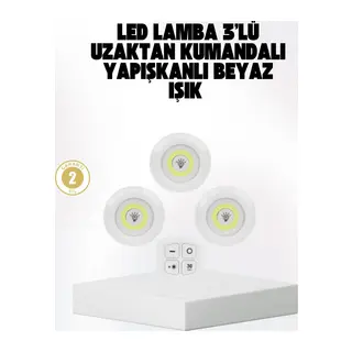 Kablosuz Gün Işığı 3’lü LED Spot Lamba Kumandalı