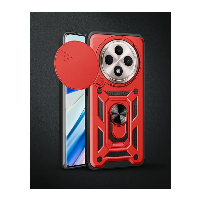 Xiaomi Redmi 14c Kılıf Pars Lens Yüzüklü Silikon - Kırmızı