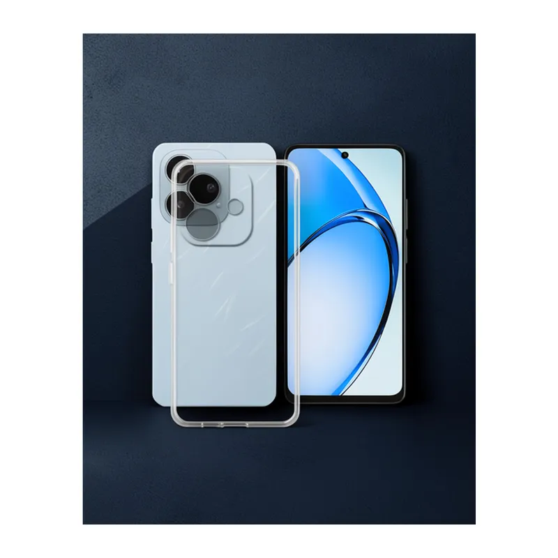 Oppo A3 - Lüx Şeffaf Silikon Kılıf - Şeffaf