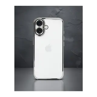 iPhone 16 Kılıf Razer Lensli Silikon - Gümüş