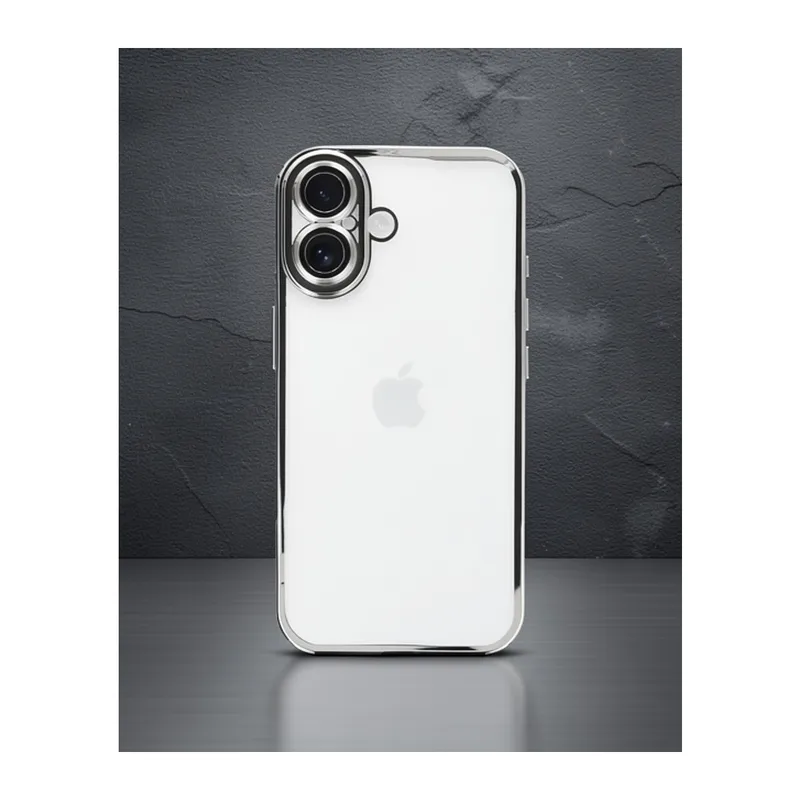 iPhone 16 Kılıf Razer Lensli Silikon - Gümüş