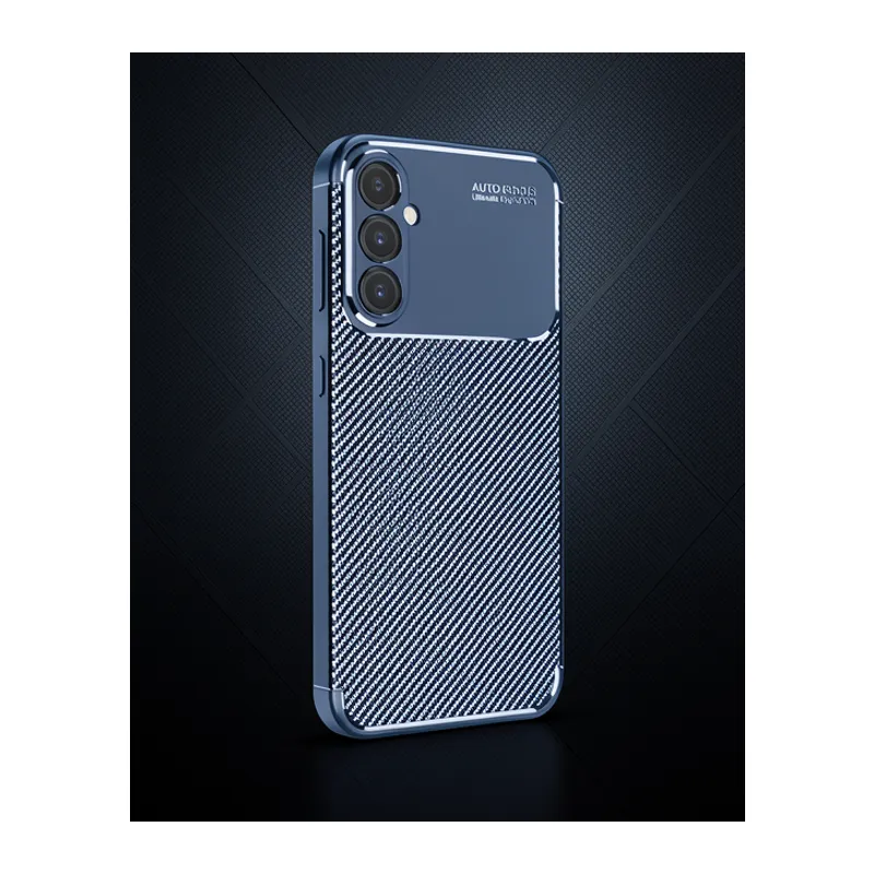 Samsung Galaxy A56 Kılıf Auto Focus Karbon Kapak - Lacivert