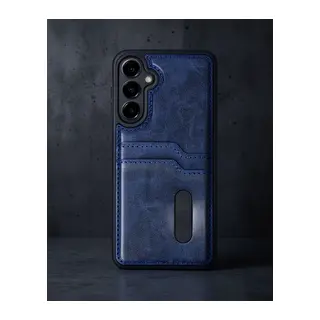 Samsung Galaxy A36 Kılıf Sara Kartvizitli Deri Kılıf - Lacivert