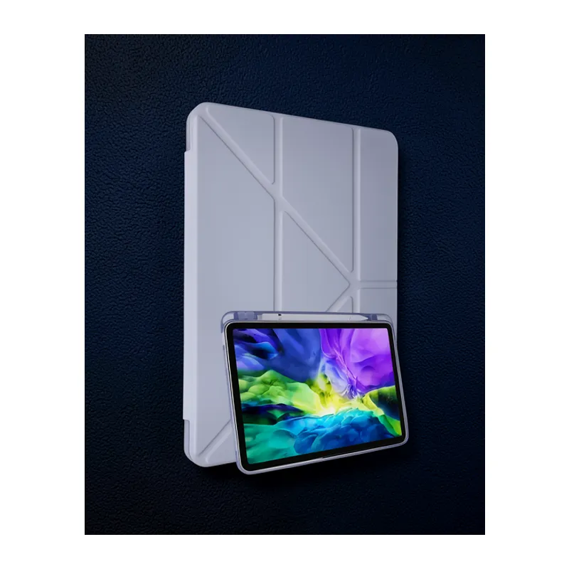 Samsung Galaxy P610 Tab S6 Lite 10.4 Kılıf Kalemlikli Mars Tablet Kılıfı - Lila