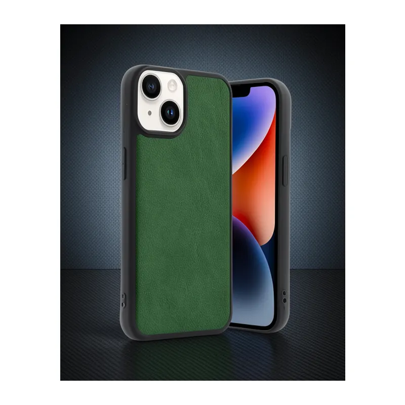 Apple İphone 15 Kılıf Aras Deri Kapak - Açık Yeşil