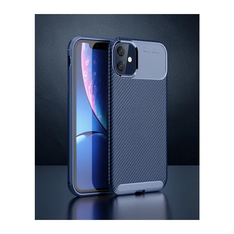 Apple İphone 11 Kılıf Auto Focus Karbon Kapak - Lacivert