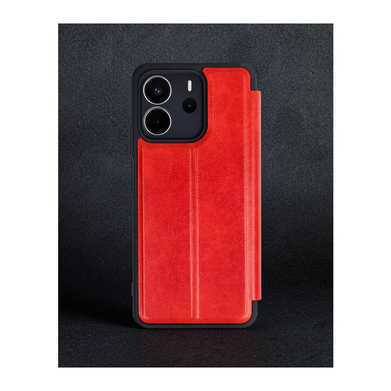 Xiaomi Redmi Note 14 4g Kılıf Flip Cover - Kırmızı