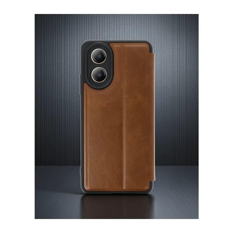 Oppo A38 Kılıf Flip Cover - Taba