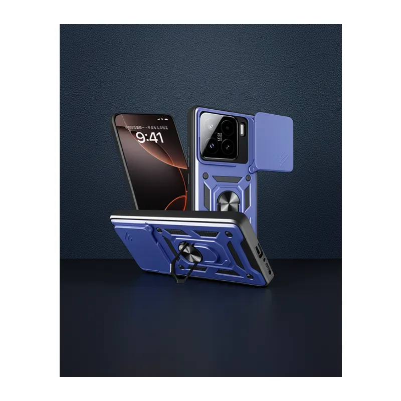 Xiaomi Mi 15 Kılıf Pars Lens Yüzüklü Silikon - Lacivert