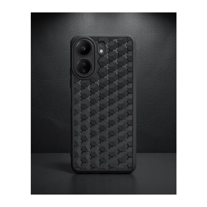 Xiaomi Redmi 13c Kılıf Petek Silikon Kapak - Siyah