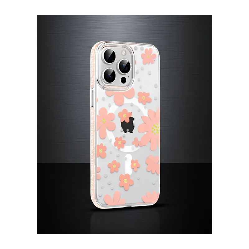 Joko Apple İphone 15 Pro Floral Magsafe Kapak - Pembe