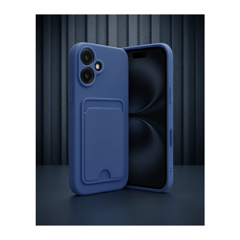 Apple İphone 16 Kılıf Kelvin Kartvizitli Silikon - Lacivert