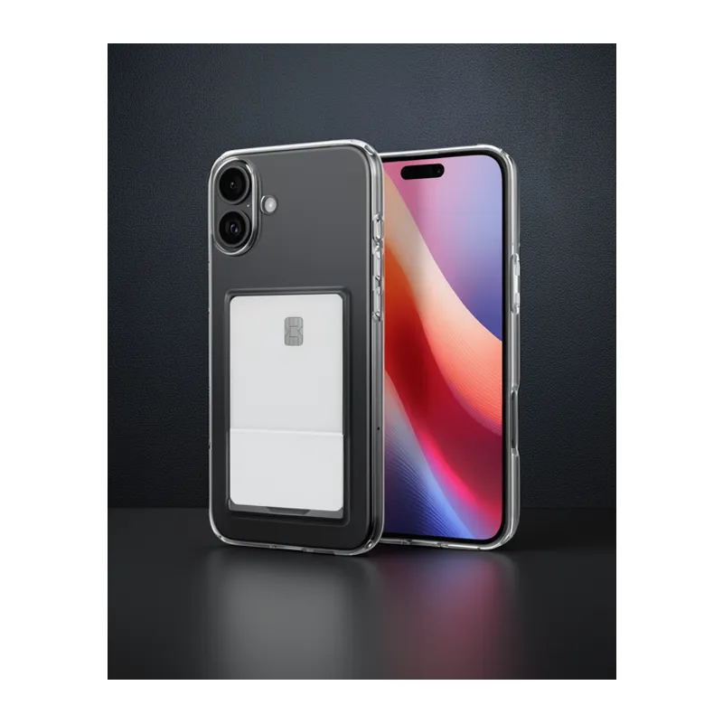 Apple İphone 16 Kılıf Kart Şeffaf Silikon - Şeffaf