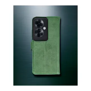 Oppo Reno 11f Kılıf Trend S Plus Kapaklı Kılıf - Yeşil