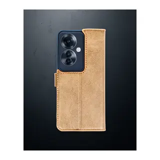 Oppo Reno 11f Kılıf Trend S Plus Kapaklı Kılıf - Taba