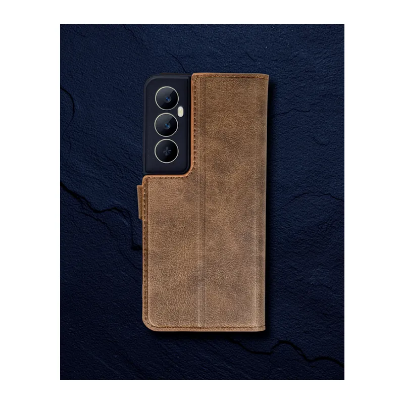 Realme C65 Kılıf Trend S Plus Kapaklı Kılıf - Taba