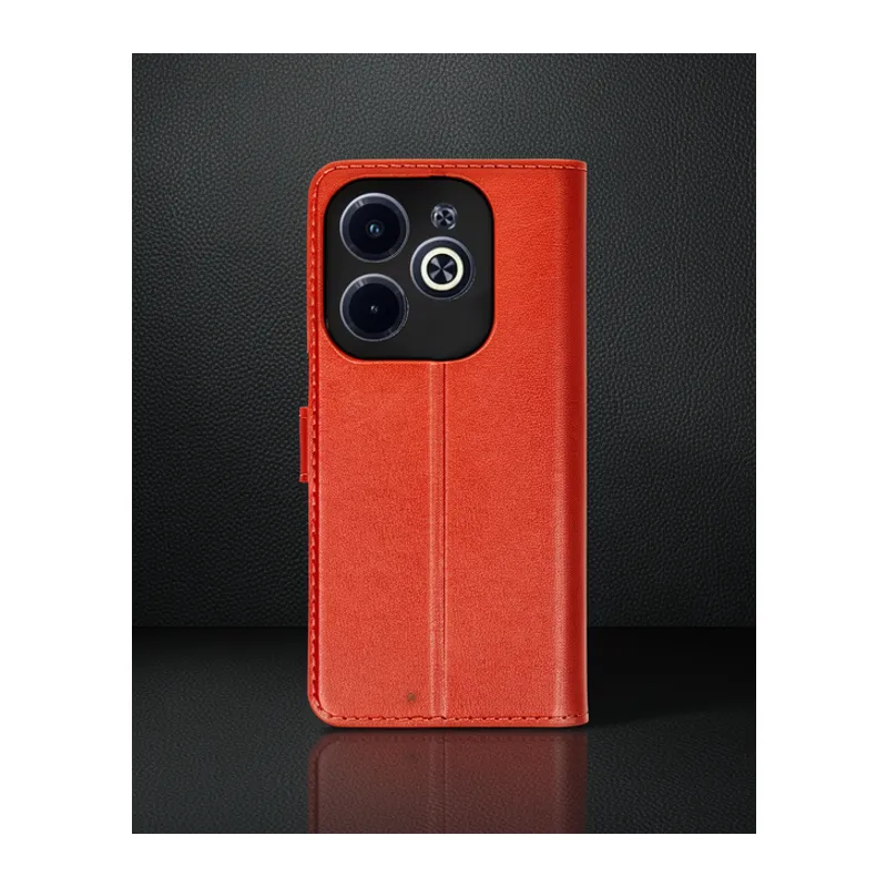 İnfinix Hot 40 Kılıf Trend S Plus Kapaklı Kılıf - Kırmızı