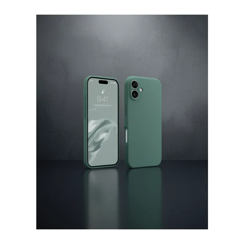 Apple İphone 16 Kılıf First Silikon - Koyu Yeşil