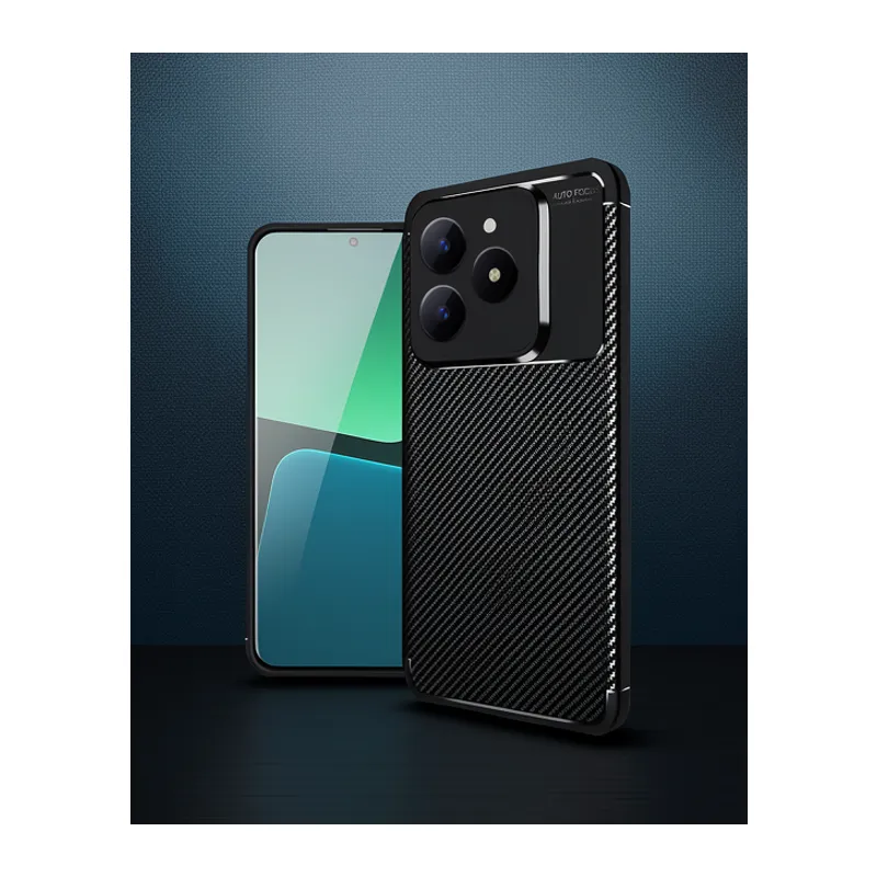 Realme C61 Kılıf Auto Focus Karbon Kapak - Siyah