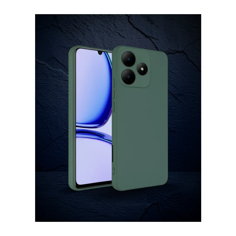 Realme C61 Kılıf First Silikon - Koyu Yeşil