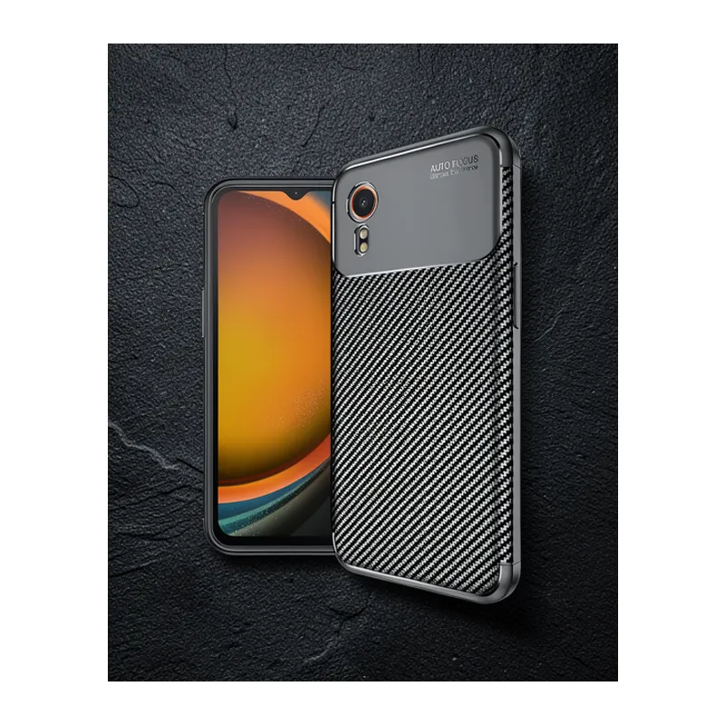 Samsung Galaxy Xcover 7 Kılıf Auto Focus Karbon Kapak - Siyah