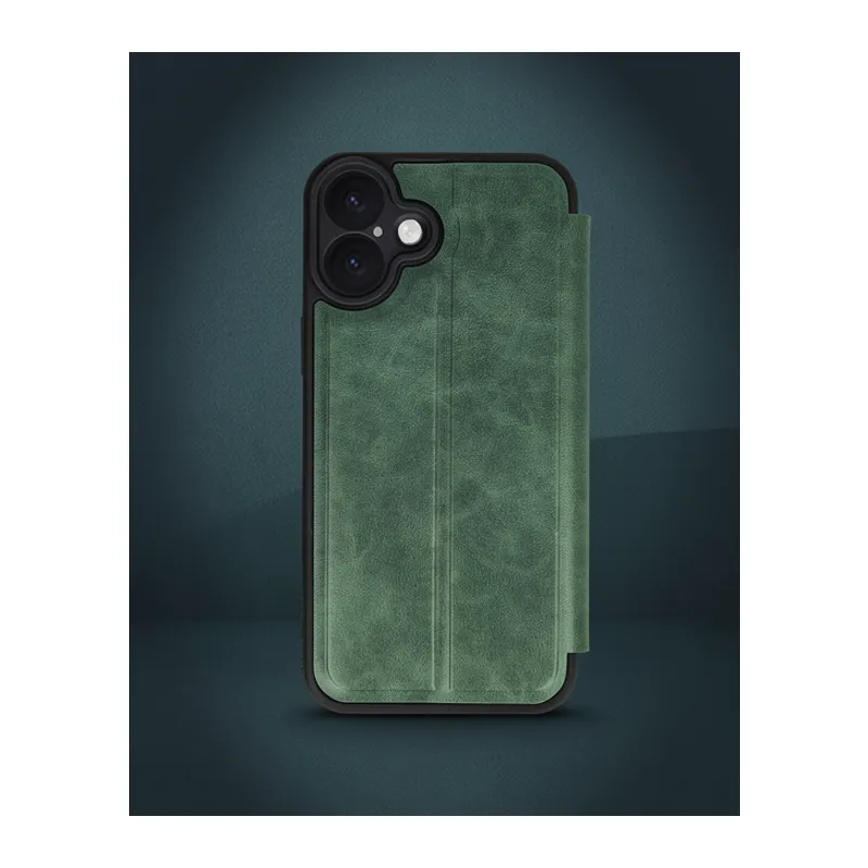 Apple İphone 16 Kılıf Flip Cover - Koyu Yeşil