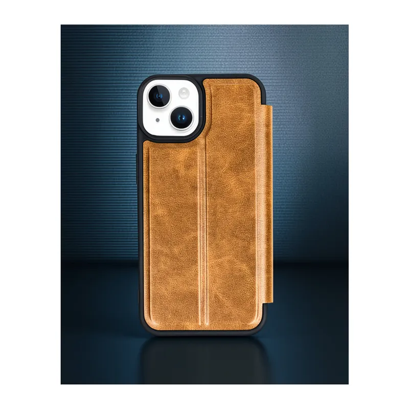 iPhone 14 Kılıf Flip Cover - Taba