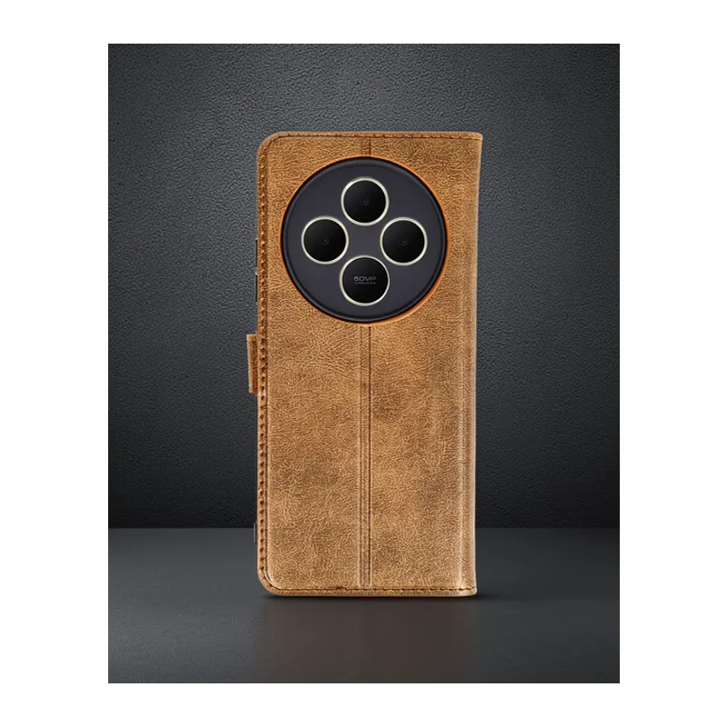 Xiaomi Redmi 14c Kılıf Trend S Plus Kapaklı Kılıf - Taba