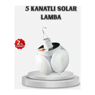 Güneş Enerjili ve USB Şarjlı LED Kamp Lambası – 5 Farklı Işık Modlu, Askılı Tasarım