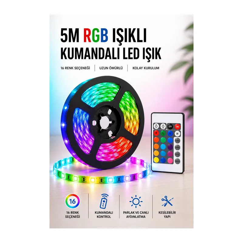 5M RGB Işıklı Her Ortama Uygun Led Işık