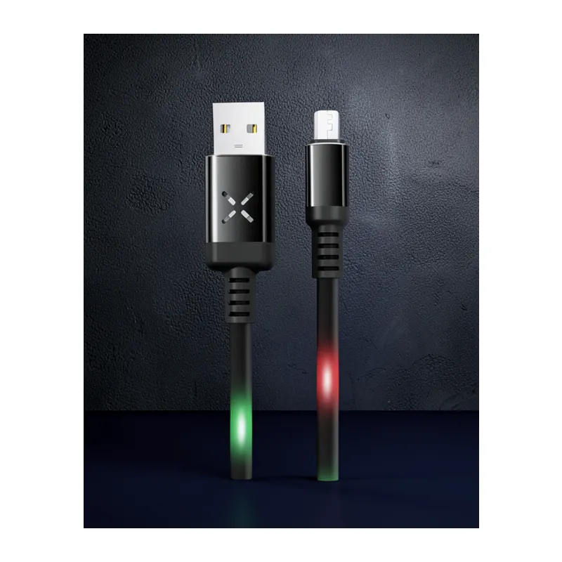 Dc09 Ses Duyarlı Işıklı Micro Usb Kablo 1m 2a - Siyah