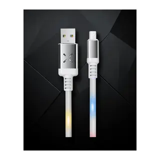 Dc09 Ses Duyarlı Işıklı Micro Usb Kablo 1m 2a - Beyaz