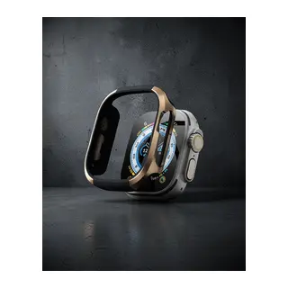 Apple Watch Ultra 49mm Mo-wt3 Alüminyum Camlı Kasa Ekran Koruyucu - Gold