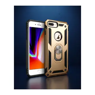 Apple İphone 7 Plus Kılıf Sofya Yüzüklü Silikon Kapak - Gold