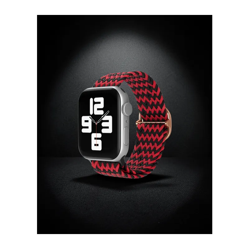Apple Watch 42mm Kordon - Zigzag Kırmızı-siyah