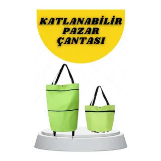 Katlanabilir Tekerlekli Alışveriş Çantası Pratik ve Detaylı Pazar Arabası