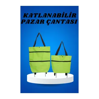 Pazar Arabası ve Alışveriş Çantası Çift Yönlü Kolay Tekerlekli Taşınabilir