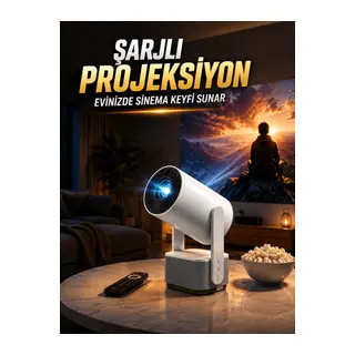 ŞARJLI PROJEKSİYON EVİNİZDE SİNEMA KEYFİ SUNAR