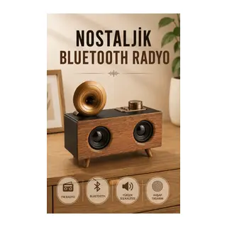Nostaljik Radyo Bluetooth Bağlantılı Şarjlı Yüksek Ses Kaliteli