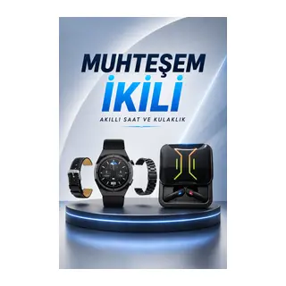Dijital Göstergeli Bluetooth Kulaklık ve Bildirim Görebilen Akıllı Saat Alarm ve Titreşim